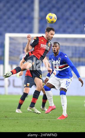 LaPresse - Tano Pecoraro 03 März 2021 Stadt Genua - (Italien) Sport Soccer Genua vs Sampdoria Italienische Fußballmeisterschaft Liga A Tim 2020/2021 - 'Luigi Ferraris' Stadion im Bild: Badelj mailand Stockfoto