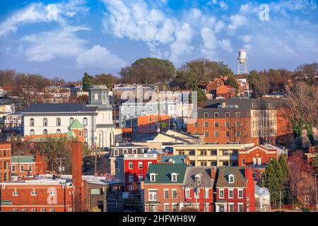 Die Stadtteile von Richmond, Virginia und das Stadtbild am Nachmittag. Stockfoto