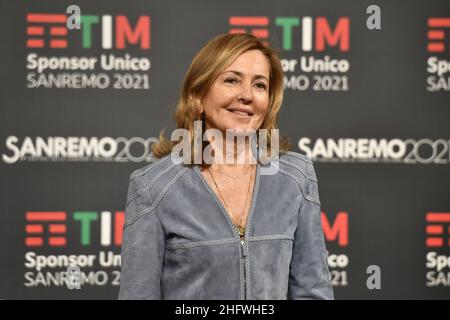 LaPresse/Matteo Rasero 05-03-2021 Sanremo - Italy Entertainment Sanremo 2021 - Photocall Amadeus, Barbara Palombelli und Beatrice Venezi auf dem Bild: Barbara Palombelli Stockfoto