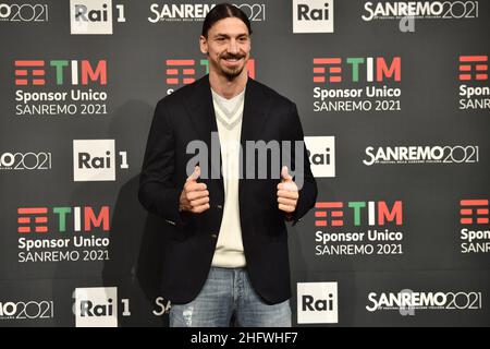 LaPresse/Matteo Rasero 05-03-2021 Sanremo - Italien Entertainment Sanremo 2021, Fotocall Zlatan Ibrahimovic auf dem Bild: Zlatan Ibrahimovic Stockfoto