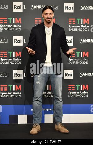 LaPresse/Matteo Rasero 05-03-2021 Sanremo - Italien Entertainment Sanremo 2021, Fotocall Zlatan Ibrahimovic auf dem Bild: Zlatan Ibrahimovic Stockfoto