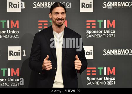 LaPresse/Matteo Rasero 05-03-2021 Sanremo - Italien Entertainment Sanremo 2021, Fotocall Zlatan Ibrahimovic auf dem Bild: Zlatan Ibrahimovic Stockfoto