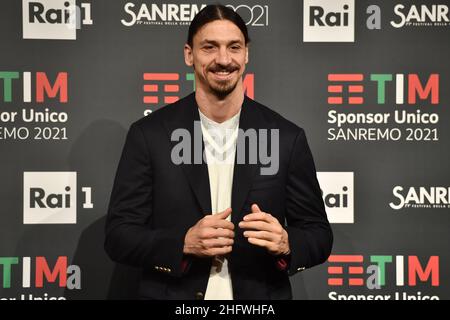 LaPresse/Matteo Rasero 05-03-2021 Sanremo - Italien Entertainment Sanremo 2021, Fotocall Zlatan Ibrahimovic auf dem Bild: Zlatan Ibrahimovic Stockfoto