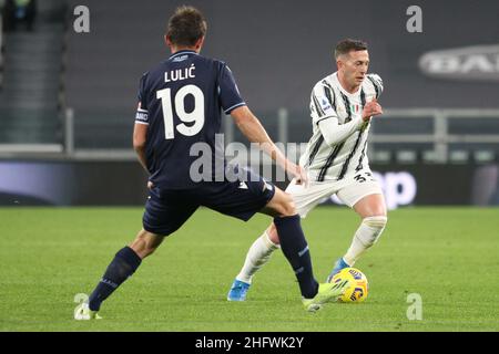 Foto LaPresse - Tano Pecoraro 06 03 2021 Torino - (Italia) Sport Calcio Juventus vs Lazio Campionato di Calcio Serie A Tim 2020/2021 - Stadio 'Allianz Stadium' nella foto: Bernardeschi federico Photo LaPresse - Tano Pecoraro 06. März 2021 Stadt Turin - (Italien) Sport Fußball Juventus vs Lazio Italienische Fußballmeisterschaft Liga A Tim 2020/2021 - Allianz Stadium im Bild: Bernardeschi federico Stockfoto