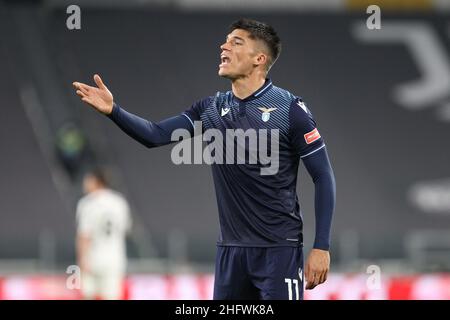 Foto LaPresse - Tano Pecoraro 06 03 2021 Torino - (Italia) Sport Calcio Juventus vs Lazio Campionato di Calcio Serie A Tim 2020/2021 - Stadio 'Allianz Stadium' nella foto: correa joaquin Photo LaPresse - Tano Pecoraro 06. März 2021 Stadt Turin - (Italien) Sport Soccer Juventus vs Lazio Italienische Fußballmeisterschaft League A Tim 2020/2021 - Allianz Stadium im Bild: correa joaquin Stockfoto