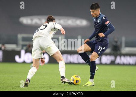 Foto LaPresse - Tano Pecoraro 06 03 2021 Torino - (Italia) Sport Calcio Juventus vs Lazio Campionato di Calcio Serie A Tim 2020/2021 - Stadio 'Allianz Stadium' nella foto: correa joaquin Photo LaPresse - Tano Pecoraro 06. März 2021 Stadt Turin - (Italien) Sport Soccer Juventus vs Lazio Italienische Fußballmeisterschaft League A Tim 2020/2021 - Allianz Stadium im Bild: correa joaquin Stockfoto