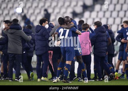 LaPresse - Fabio Ferrari 09. März 2021 Turin, Italien Sportfußball Juventus FC vs Porto - UEFA Champions League 2020/2021 -Runde von 8 - Spiel 2/2 - Allianz Stadium im Bild: Feiert Porto Stockfoto