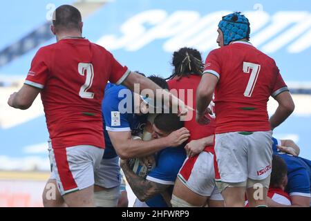 Foto Alfredo Falcone - LaPresse 13/03/2021 Roma ( Italia) Sport Rugby Italia - Galles 6 Nazioni - Stadio Olimpico di Roma Nella foto:MONTANNA IOANE Foto Alfredo Falcone - LaPresse 13/03/2021 Roma (Italien) Sport Rugby Italia - Galles SIX Nations - Olimpico Stadium of Roma im Bild:MONTANNA IOANE Stockfoto