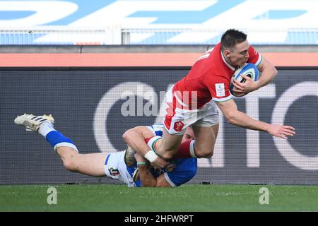 Foto Alfredo Falcone - LaPresse 13/03/2021 Roma ( Italia) Sport Rugby Italia - Galles 6 Nazioni - Stadio Olimpico di Roma Nella foto:JOSH ADAMS Foto Alfredo Falcone - LaPresse 13/03/2021 Roma (Italien) Sport Rugby Italia - Galles Six Nations - Olimpico Stadium of Roma im Bild:JOSH ADAMS Stockfoto