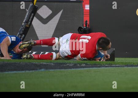 Foto Alfredo Falcone - LaPresse 13/03/2021 Roma ( Italia) Sport Rugby Italia - Galles 6 Nazioni - Stadio Olimpico di Roma Nella foto:JOSH ADAMS Foto Alfredo Falcone - LaPresse 13/03/2021 Roma (Italien) Sport Rugby Italia - Galles Six Nations - Olimpico Stadium of Roma im Bild:JOSH ADAMS Stockfoto