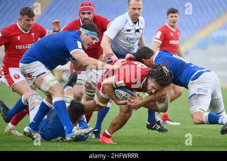 Foto Alfredo Falcone - LaPresse 13/03/2021 Roma ( Italia) Sport Rugby Italia - Galles 6 Nazioni - Stadio Olimpico di Roma Nella foto:JOSH NAVIDI Foto Alfredo Falcone - LaPresse 13/03/2021 Roma (Italien) Sport Rugby Italia - Galles Six Nations - Olimpico Stadium of Roma im Bild:JOSH NAVIDI Stockfoto