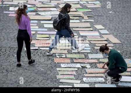 Roberto Monaldo / LaPresse 19-03-2021 Rom (Italien) Freitag für die Zukunft im Bild Ein Moment der Demonstration Stockfoto