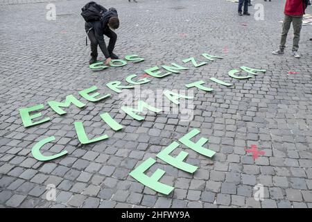 Roberto Monaldo / LaPresse 19-03-2021 Rom (Italien) Freitag für die Zukunft im Bild Ein Moment der Demonstration Stockfoto