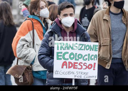 Roberto Monaldo / LaPresse 19-03-2021 Rom (Italien) Freitag für die Zukunft im Bild Ein Moment der Demonstration Stockfoto