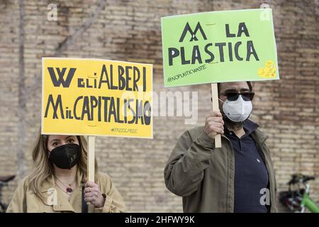 Roberto Monaldo / LaPresse 19-03-2021 Rom (Italien) Freitag für die Zukunft im Bild Ein Moment der Demonstration Stockfoto