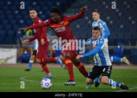 Alfredo Falcone - LaPresse 21/03/2021 Roma (Italien) Sport Soccer Roma - Napoli Italienische Fußballmeisterschaft League A Tim 2020 2021 - Olimpico Stadium of Roma auf dem Bild:amadou diawara Stockfoto