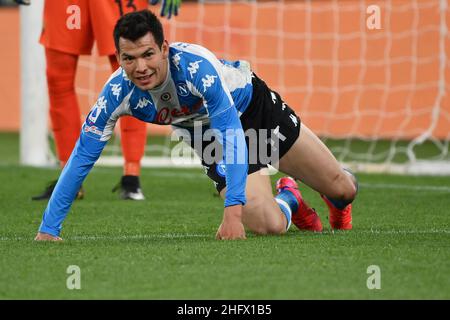 Alfredo Falcone - LaPresse 21/03/2021 Roma (Italien) Sport Soccer Roma - Napoli Italienische Fußball-Meisterschaft Liga A Tim 2020 2021 - Olimpico Stadion von Roma in der pic:hirving lozano Stockfoto