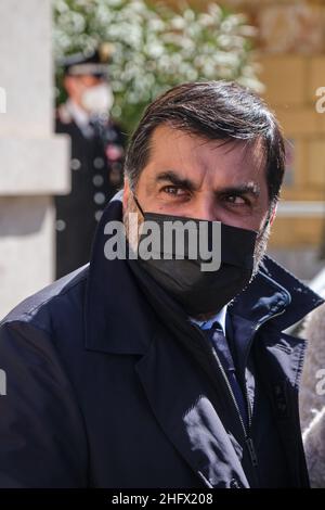 Mauro Scrobogna /LaPresse 25. März 2021 Rom, Italien Nachrichten CSM - Palamara auf dem Foto: Luca Palamara nach seiner Anhörung vor dem Obersten Justizrat Stockfoto