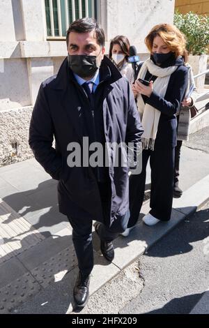 Mauro Scrobogna /LaPresse 25. März 2021 Rom, Italien Nachrichten CSM - Palamara auf dem Foto: Luca Palamara nach seiner Anhörung vor dem Obersten Justizrat Stockfoto