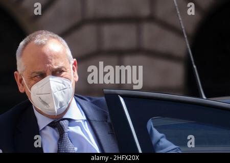 Mauro Scrobogna /LaPresse 25. März 2021 Rom, Italien News Montecitorio - Polizeichef auf dem Foto: Der Polizeichef Lamberto Giannini bei einem offiziellen Besuch in der Abgeordnetenkammer Stockfoto