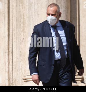 Mauro Scrobogna /LaPresse 25. März 2021 Rom, Italien News Montecitorio - Polizeichef auf dem Foto: Der Polizeichef Lamberto Giannini bei einem offiziellen Besuch in der Abgeordnetenkammer Stockfoto