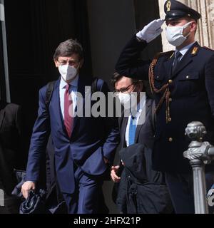 Mauro Scrobogna /LaPresse 25. März 2021 Rom, Italien Politik Palazzo Chigi - Regierung - Ministerrat der Minister für technologische Innovation und digitalen Wandel Vittorio Colao Stockfoto