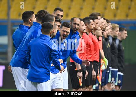 Massimo Paolone/LaPresse 25. März 2021 Parma, Italien Sportfußball Italien vs. Nordirland - European Qualifiers FIFA World Cup Qatar 2022 - Ennio Tardini Stadion im Bild: Line up Stockfoto