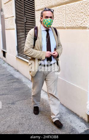 Mauro Scrobogna /LaPresse 01. April 2021&#xa0; Rom, Italien Politik PD - Verdi auf dem Foto: Der Vorsitzende der Grünen Angelo Bonelli am Sitz der Grünen Stockfoto