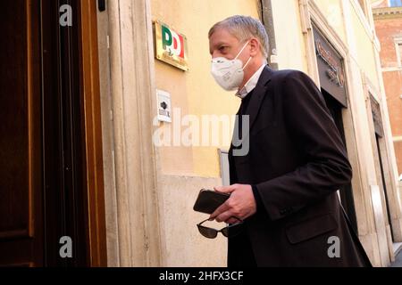 Mauro Scrobogna /LaPresse 01. April 2021&#xa0; Rom, Italien Politik PD - Sinistra Italyana SI auf dem Foto: Gianni Cuperlo PD Stockfoto