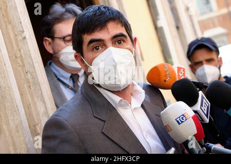 Mauro Scrobogna /LaPresse 01. April 2021&#xa0; Rom, Italien Politik PD - Sinistra Italiana SI auf dem Foto: Der Sekretär der Sinistra Italiana SI Nicola Fratoianni Stockfoto