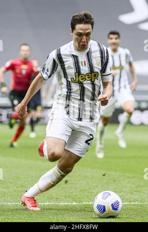 Marco Alpozzi/LaPresse 11. April 2021 Turin, Italien Sportfußball Juventus vs Genua - Italienische Fußballmeisterschaft League A Tim 2020/2021 - Allianz Stadium auf dem Bild: Federico Chiesa (Juventus F.C.); Stockfoto