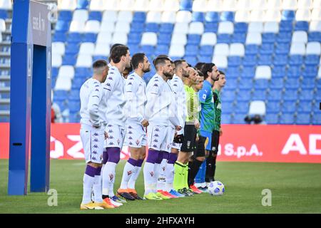 Massimo Paolone/LaPresse 17. April 2021 Reggio Emilia, Italien Sportfußball Sassuolo vs Fiorentina - Italienische Fußballmeisterschaft League A Tim 2020/2021 - Mapei Stadion im Bild: Line up Stockfoto