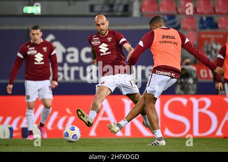 Massimo Paolone/LaPresse 21. April 2021 Bologna, Italien Fußballsport Bologna vs Turin - Italienische Fußballmeisterschaft League A Tim 2020/2021 - Renato Dall'Ara Stadion im Bild: Simone Zaza (Turin Football Club) Stockfoto