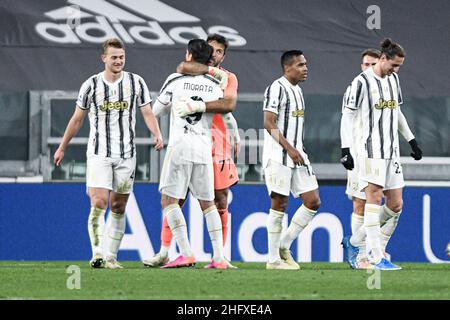 Foto Piero Cruciatti / LaPresse 21/04/21 - Turin, Italia Sport, Calcio Juventus vs Parma - Campionato italiano di calcio Serie A Tim 2020-2021 - Juventus Stadium Nella foto: Foto Piero Cruciatti / LaPresse 21/04/21 - Turin, Italien Sport, Fußball Juventus vs Parma - Italienische Fußball-Meisterschaft Liga A Tim 2020 2021 auf dem Foto: Ende des Spiels Stockfoto