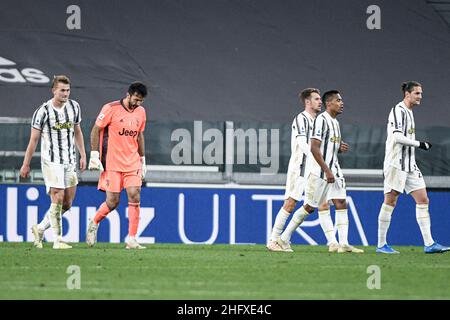 Foto Piero Cruciatti / LaPresse 21/04/21 - Turin, Italia Sport, Calcio Juventus vs Parma - Campionato italiano di calcio Serie A Tim 2020-2021 - Juventus Stadium Nella foto: Foto Piero Cruciatti / LaPresse 21/04/21 - Turin, Italien Sport, Fußball Juventus vs Parma - Italienische Fußball-Meisterschaft Liga A Tim 2020 2021 auf dem Foto: Ende des Spiels Stockfoto