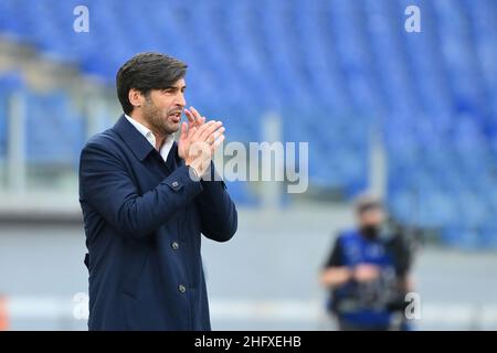 Foto Alfredo Falcone - LaPresse22/04/2021 Roma ( Italia)Sport CalcioRoma - AtalantaCampionato di Calcio Serie A Tim 2020 2021 - Stadio Olimpico di RomaNella foto:paulo fonsecaFoto Alfredo Falcone - LaPresse22/04/2021 Roma (Italien)Sport SoccerRoma - AtalantaItalienische Fußballmeisterschaft League A Tim 2020 2021 - Olimpico Stadion von Romain das Bild:paulo fonseca Stockfoto