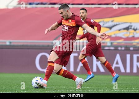 Foto Alfredo Falcone - LaPresse22/04/2021 Roma ( Italia)Sport CalcioRoma - AtalantaCampionato di Calcio Serie A Tim 2020 2021 - Stadio Olimpico di RomaNella foto:jordan veretoutFoto Alfredo Falcone - LaPresse22/04/2021 Roma (Italien)Sport SoccerRoma - AtalantaItalienische Fußball-Liga A Tim 2020 2021 - Olimpico Stadion von Romain das Bild:jordan veretout Stockfoto