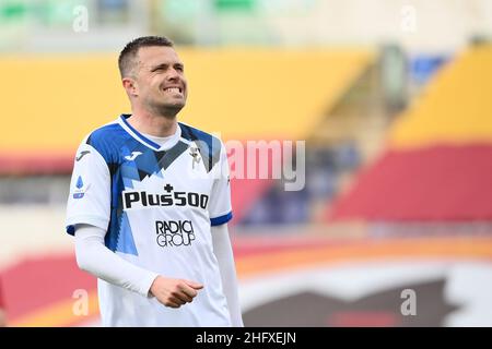 Foto Alfredo Falcone - LaPresse22/04/2021 Roma ( Italia)Sport CalcioRoma - AtalantaCampionato di Calcio Serie A Tim 2020 2021 - Stadio Olimpico di RomaNella foto:josip ilicicicPhoto Alfredo Falcone - LaPresse22/04/2021 Roma (Italien)Sport SoccerRoma - AtalantaItalienische Fußball-Liga A Tim 2020 2021 - Olimpico Stadion von Romain das Bild:josip ilicic Stockfoto