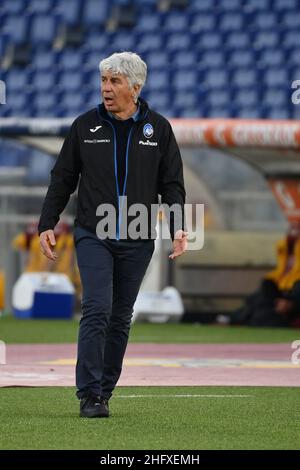 Foto Alfredo Falcone - LaPresse 22/04/2021 Roma ( Italia) Sport Calcio Roma - Atalanta Campionato di Calcio Serie A Tim 2020 2021 - Stadio Olimpico di Roma Nella foto:gian piero gasperini Foto Alfredo Falcone - LaPresse 22/04/2021 Roma (Italien) Sport Soccer Roma - Atalanta Italienische Fußball-Meisterschaft Liga A Tim 2020 2021 - Olimpico Stadium of Roma im Bild:gian piero gasperini Stockfoto