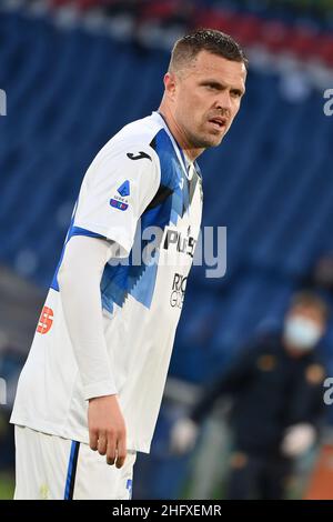 Foto Alfredo Falcone - LaPresse 22/04/2021 Roma ( Italia) Sport Calcio Roma - Atalanta Campionato di Calcio Serie A Tim 2020 2021 - Stadio Olimpico di Roma Nella foto:josip Ilicic Photo Alfredo Falcone - LaPresse 22/04/2021 Roma (Italien) Sport Soccer Roma - Atalanta Italienische Fußball-Meisterschaft Liga A Tim 2020 2021 - Olimpico Stadium of Roma im Bild:josip ilicic Stockfoto