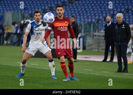 Foto Alfredo Falcone - LaPresse 22/04/2021 Roma ( Italia) Sport Calcio Roma - Atalanta Campionato di Calcio Serie A Tim 2020 2021 - Stadio Olimpico di Roma Nella foto:lorenzo pellegrini Foto Alfredo Falcone - LaPresse 22/04/2021 Roma (Italien) Sport Soccer Roma - Atalanta Italienische Fußball-Meisterschaft Liga A Tim 2020 2021 - Olimpico Stadion von Roma im Bild:lorenzo pellegrini Stockfoto