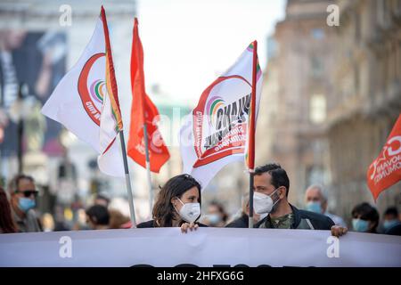 LaPresse - Claudio Furlan 25. April 2021 - Mailand (Italien) Demonstration des Befreiungstages auf der Piazza Castello Stockfoto