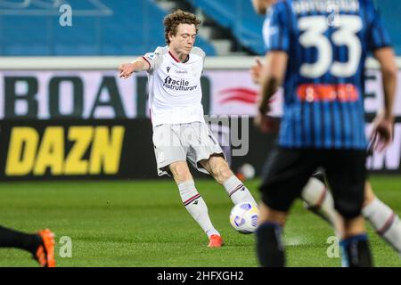 Stefano Nicoli/LaPresse 25-04-2021 Sport Soccer Atalanta vs Bologna Serie A Tim 2020/2021 Gewiss Stadion im Bild Andreas Skov Olsen Stockfoto