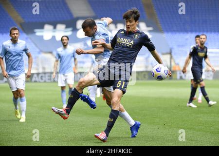 Fabrizio Corragetti / LaPresse 02st. Mai 2021 Rom, Italien Sportfußball Latium vs Genua - Italienische Fußball-Liga A Tim 2020/2021 - Olympiastadion im Bild: Stockfoto