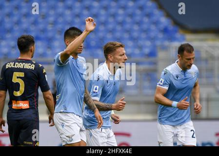 Fabrizio Corragetti / LaPresse 02st. Mai 2021 Rom, Italien Sportfußball Latium vs Genua - Italienische Fußball-Liga A Tim 2020/2021 - Olympiastadion im Bild: Stockfoto