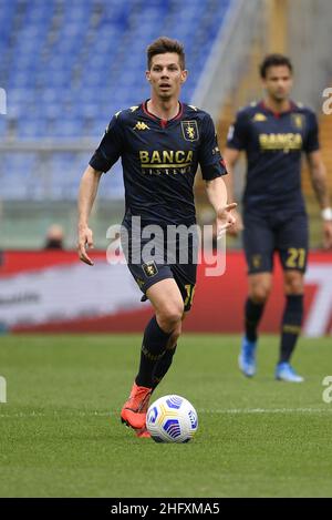 Fabrizio Corragetti / LaPresse 02st. Mai 2021 Rom, Italien Sportfußball Latium vs Genua - Italienische Fußball-Liga A Tim 2020/2021 - Olimpico-Stadion im Bild: Miha Zajc (Genua) Stockfoto