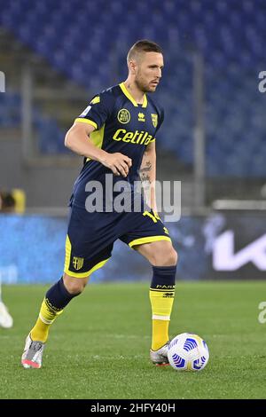 Fabrizio Corragetti / LaPresse 12st. Mai 2021 Rom, Italien Sportfußball Latium vs Parma - Italienische Fußball-Liga A Tim 2020/2021 - Olympiastadion im Bild: Jasmin Kurtic (Parma) Stockfoto