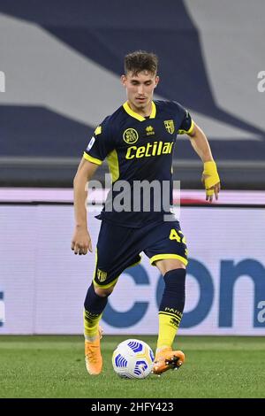 Fabrizio Corragetti / LaPresse 12st. Mai 2021 Rom, Italien Sportfußball Latium vs Parma - Italienische Fußball-Liga A Tim 2020/2021 - Olympiastadion im Bild: Maxime Busi (Parma) Stockfoto