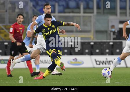 Fabrizio Corragetti / LaPresse 12st. Mai 2021 Rom, Italien Sportfußball Latium vs Parma - Italienische Fußball-Liga A Tim 2020/2021 - Olympiastadion im Bild: Lautaro Valenti (Parma) Stockfoto