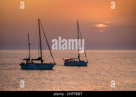 Sonnenuntergang in Israel Blick auf das Heilige Land Stockfoto